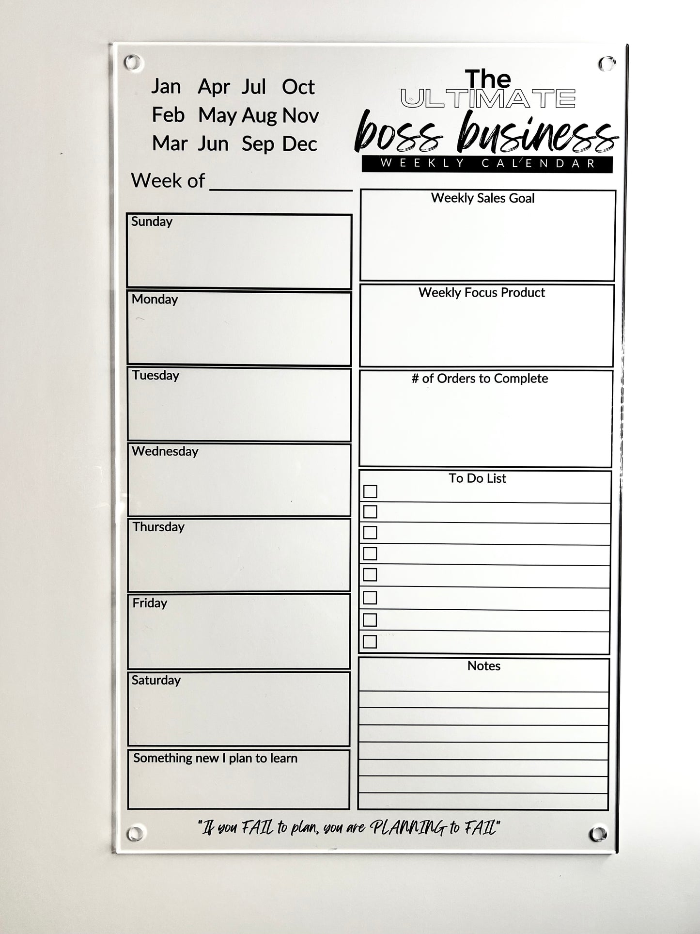 Business Weekly Wall Calendar